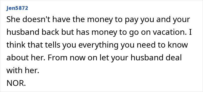 Financially Irresponsible MIL Refuses DIL's Request To Pay Back $1.5K Loan, Says She's On Vacation