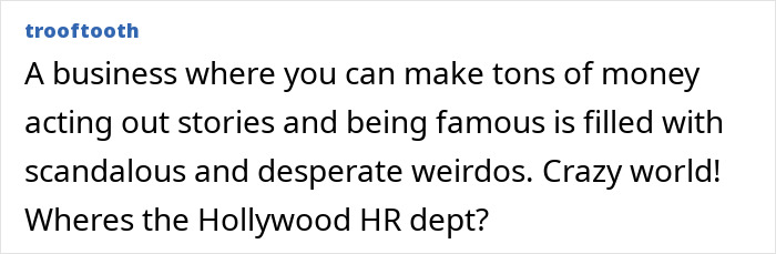 Comment on scandalous nature of business in acting and adult entertainer industry Comment on scandalous nature of business in acting and adult entertainer industry