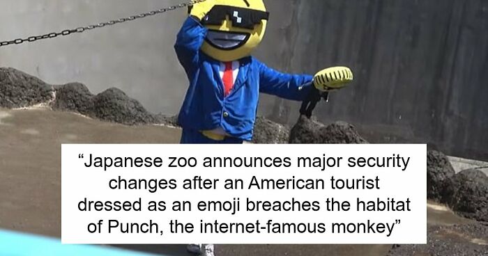 American Tourists Put Behind Bars For Entering Punch The Monkey’s Enclosure Wearing Emoji Costumes
