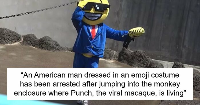 American Tourists Put Behind Bars For Entering Punch The Monkey’s Enclosure Wearing Emoji Costumes