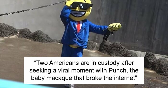 American Tourists Put Behind Bars For Entering Punch The Monkey’s Enclosure Wearing Emoji Costumes
