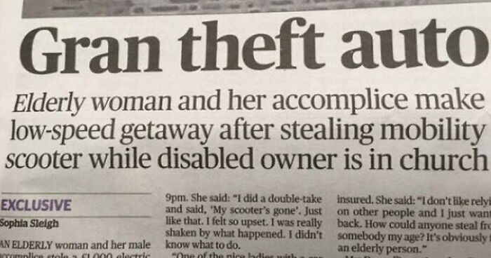 74 Hilarious Newspaper Headlines That Report Very “Important” News