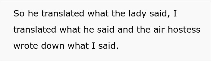 A text snippet describes a translation chain involving a lady, a translator, and an air hostess, connected to Karen Shames Guy.