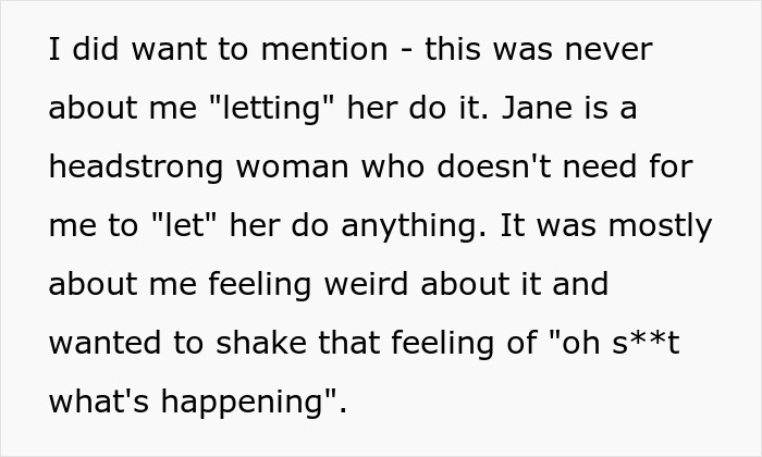 Explanation of feelings about fianc&eacute;e's decision and wedding plans