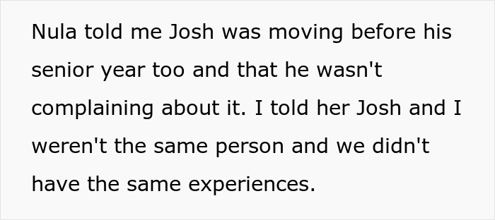 Teen compares moving experiences with peer and expresses unique challenges