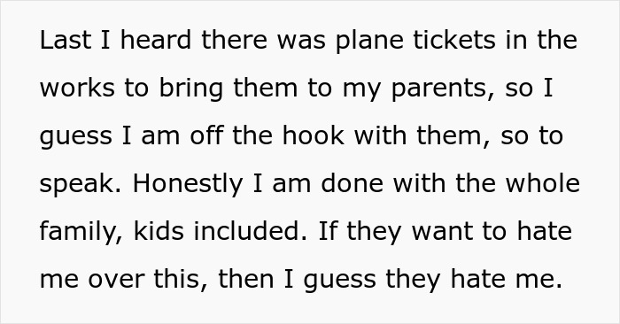 Discussion of plane tickets and cutting ties with family in disownment story Discussion of plane tickets and cutting ties with family in disownment story