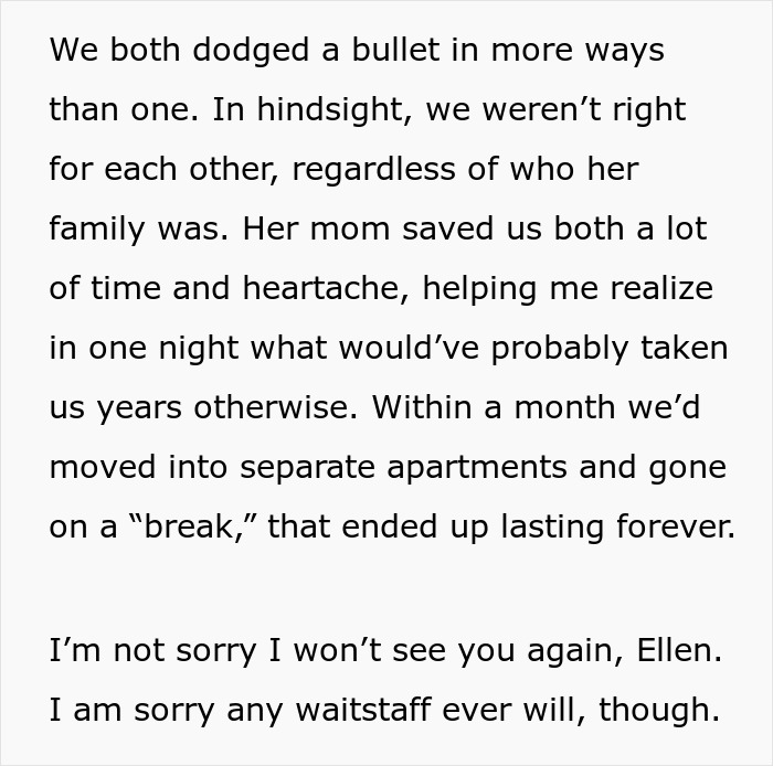 Man reflects on breakup caused by fiancée and mom after dinner Man reflects on breakup caused by fiancée and mom after dinner