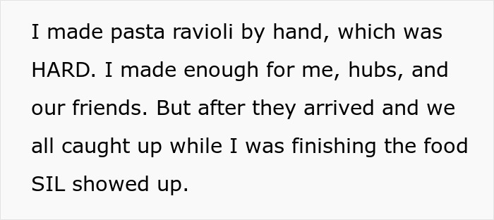 Handmade pasta ravioli preparation story with family gathering and sister-in-law