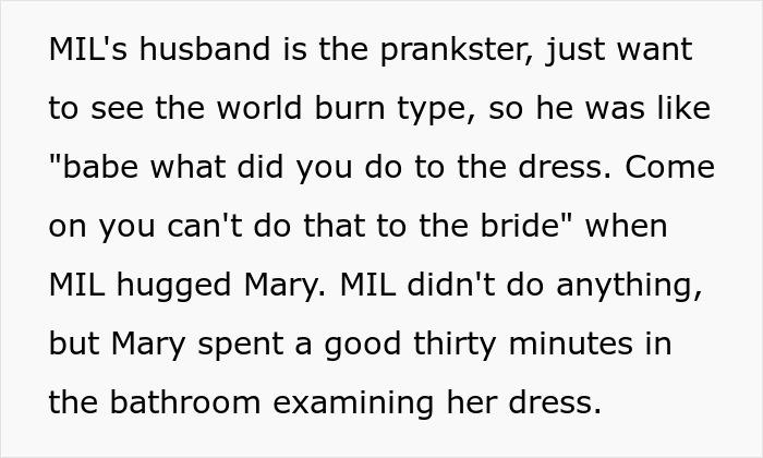 MIL Throws A Pity Party Over Not Wearing Green For Son's Wedding, Plans To Switch Dresses Anyway MIL Throws A Pity Party Over Not Wearing Green For Son's Wedding, Plans To Switch Dresses Anyway