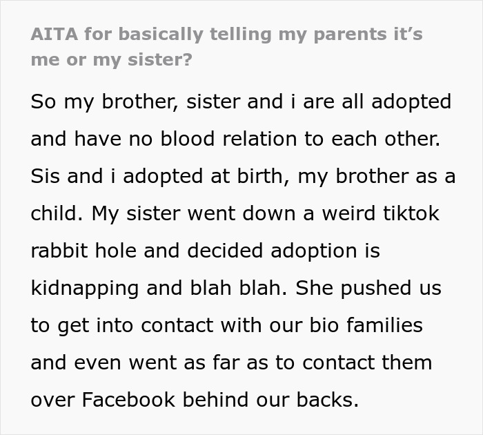 Woman Actually Believes She's Moving In With Sister Who Can't Stand Her: "We Don&rsquo;t Speak At All. I Hate Her"