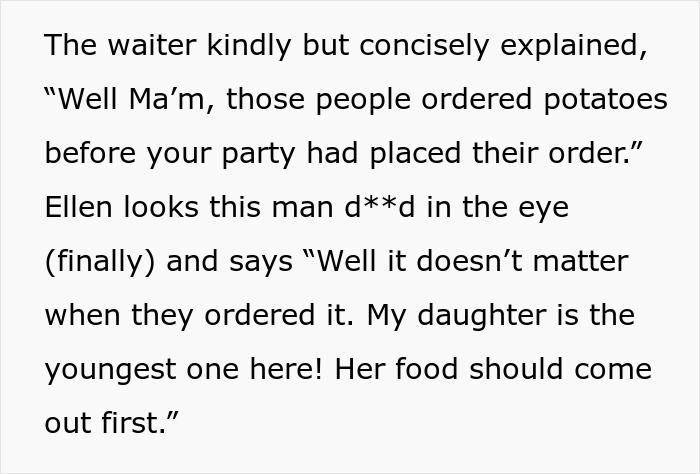 Waiter explains mashed potatoes order timing to fiancée during restaurant drama Waiter explains mashed potatoes order timing to fiancée during restaurant drama