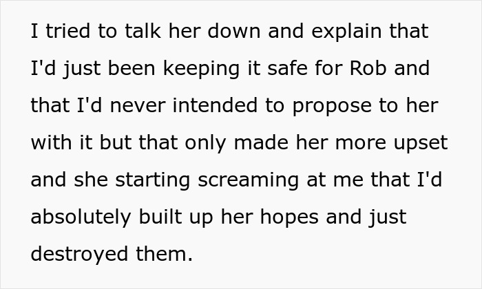 Text about keeping engagement ring safe for Rob causing upset Text about keeping engagement ring safe for Rob causing upset