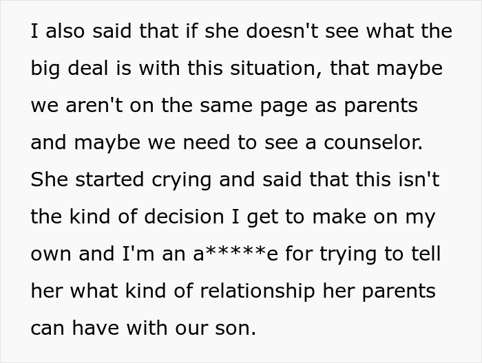Text from a MIL secret child baptism story. Dad has major meltdown as parents argue over relationship with child.
