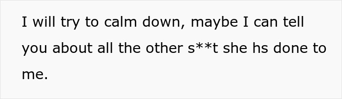 Text about calming down and listing mistreatment by toxic MIL Text about calming down and listing mistreatment by toxic MIL