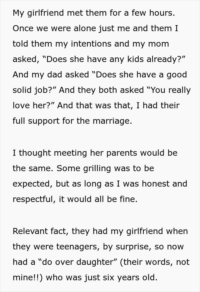 Text about meeting girlfriend's supportive parents and expecting grilling Text about meeting girlfriend's supportive parents and expecting grilling