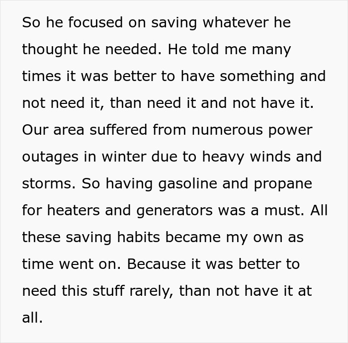 Saving habits for power outages with gasoline and propane