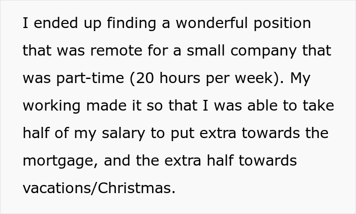 Text from an online post about finding a remote part-time job, relating to the wife&rsquo;s job discussion.