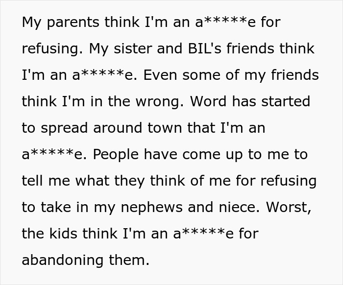 23YO disowned for refusing to pause life for relatives and take in nephews and niece 23YO disowned for refusing to pause life for relatives and take in nephews and niece