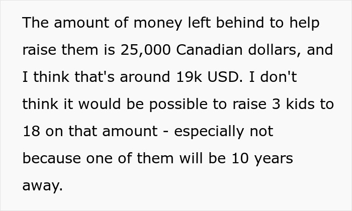 23YO estimating 25000 Canadian dollars insufficient to raise three kids to adulthood 23YO estimating 25000 Canadian dollars insufficient to raise three kids to adulthood