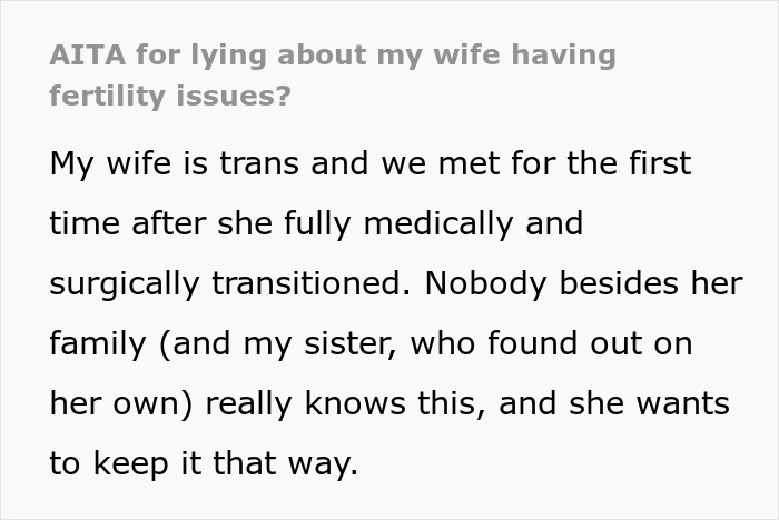 Text explaining wife is trans and kept medical transition private from family Text explaining wife is trans and kept medical transition private from family