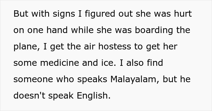 Text from an article about a Karen shames guy incident, mentioning a pilot intervenes, detailing a passenger getting aid.
