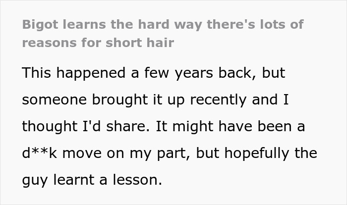 Rude Guy Faces Karma After Calling Short-Haired Woman Gay, She Makes Him Think She Had Cancer