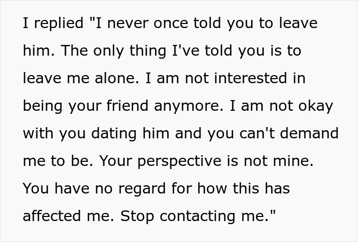Woman Horrified As "Friend" Dates Her Ex, Loses It As She Gets Harassed For Blocking The "Friend"
