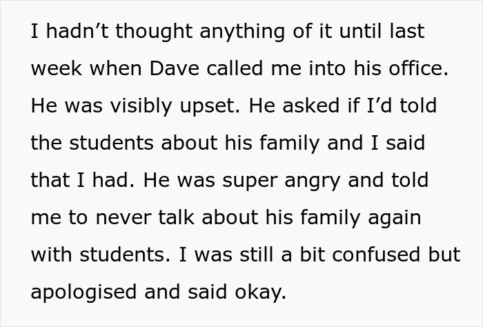 English Teacher Tells Students Her Coworker Has A Wife And Child, Learns Why He Kept It A Secret