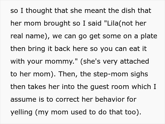 Text from a story, possibly related to a woman who breastfeeds and family dynamics. Text from a story, possibly related to a woman who breastfeeds and family dynamics.