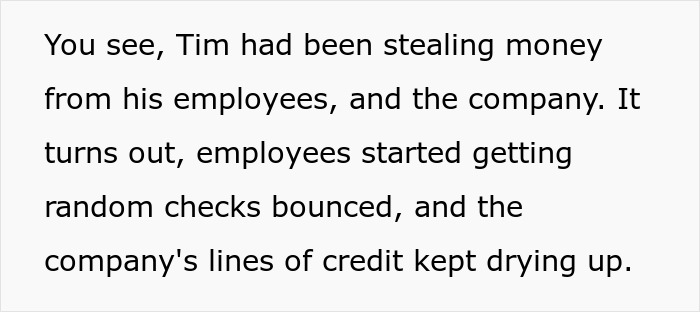 Text about stolen money causing financial issues in company Text about stolen money causing financial issues in company