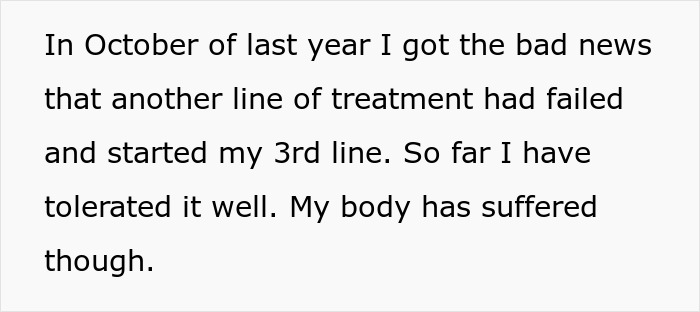 Patient shares update on failed cancer treatment and impact on body Patient shares update on failed cancer treatment and impact on body
