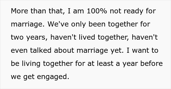 Text about not ready for marriage and wanting to live together first Text about not ready for marriage and wanting to live together first
