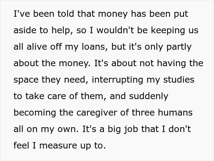 Text excerpt discussing challenges of caregiving and money in family issues Text excerpt discussing challenges of caregiving and money in family issues