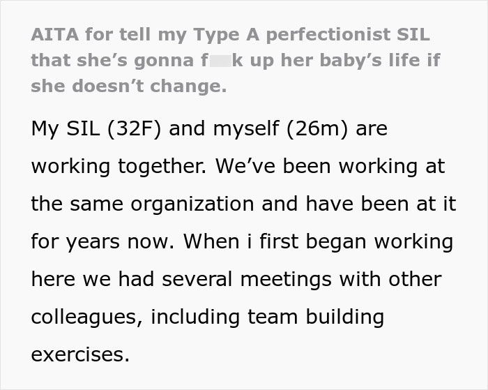 Cruel BIL Lashes Out At Perfectionist SIL For Criticizing His Work, Says She'll Traumatize Her Kid