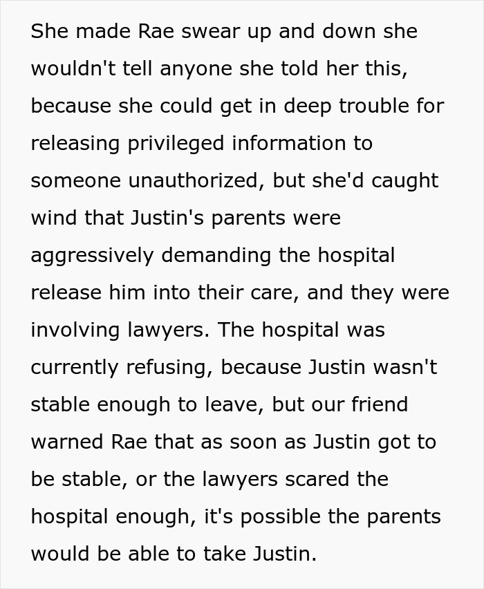 Text excerpt about restrictions and hospital disputes in a restrictive religious community