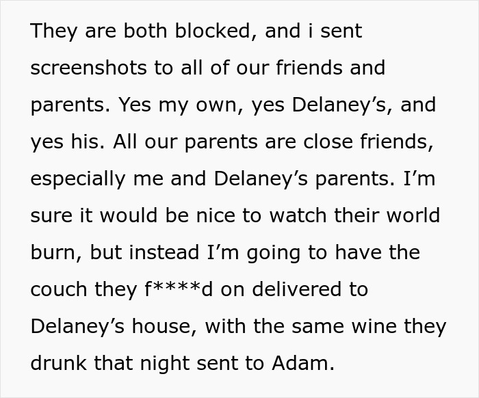 Woman Discovers BF And Bestie's Affair, Ships Them The Couch Where It All Started As A Parting Gift