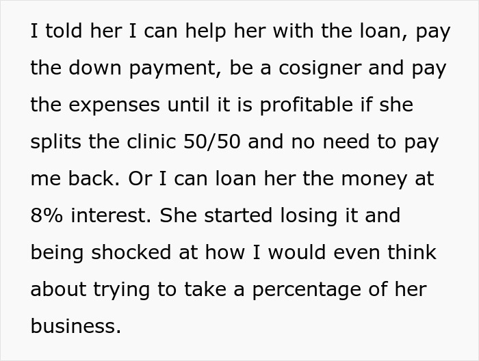 Wife Demands Prenup To Protect Her Income, Hubby Offers Her An 8% Interest Loan When She Needs Help