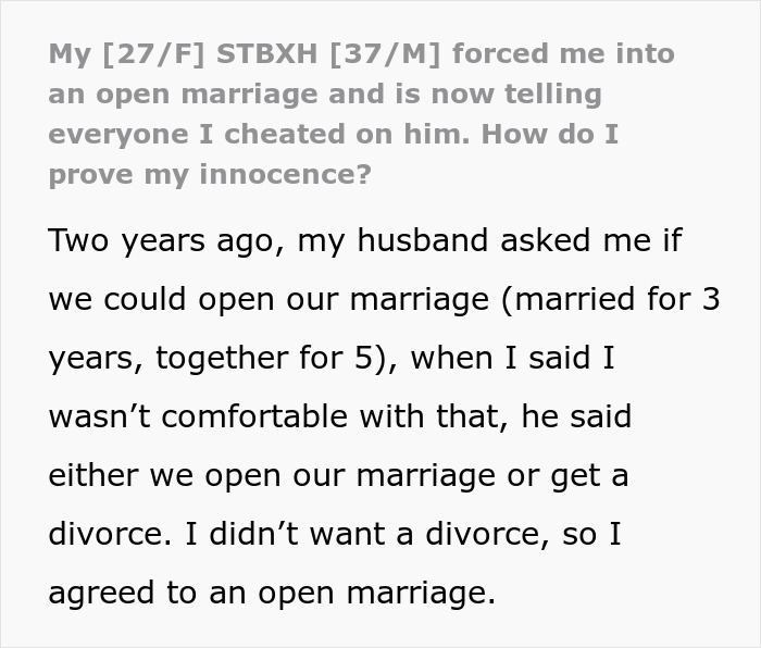 Guy Forces Wife Into An Open Marriage Threatening A Divorce, Accuses Her Of Cheating As She Leaves Him