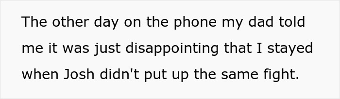 Text showing disappointment about teen prioritizing education over family