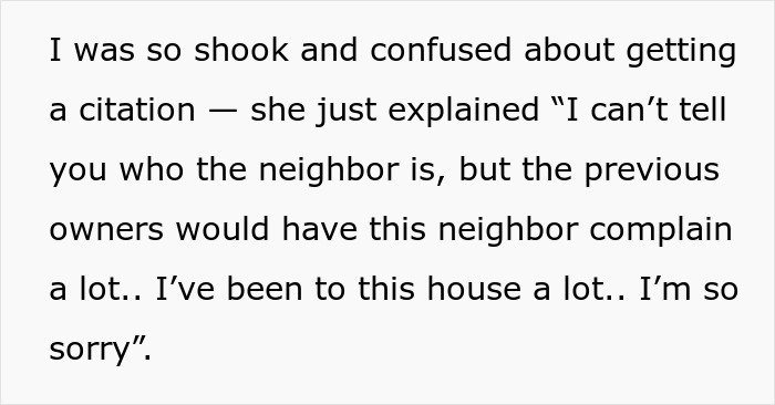 Confused couple receives citation with warning about nightmare neighbor complaints