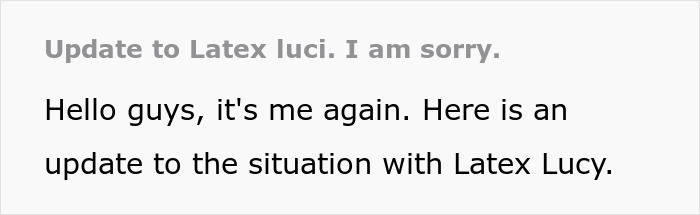 Update text about Latex Luci allergen situation Update text about Latex Luci allergen situation