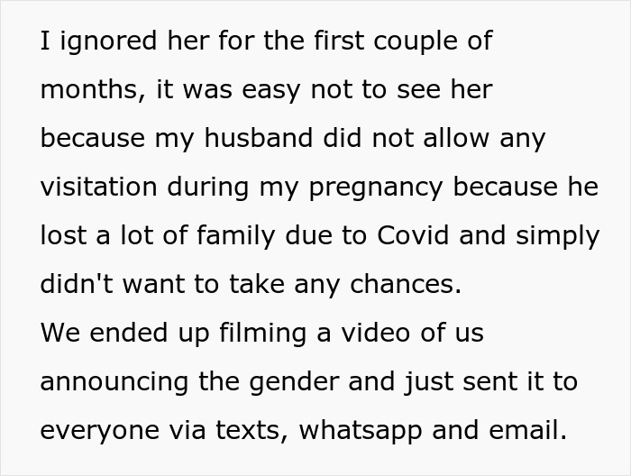 Text excerpt detailing a MIL's disownment of a grandchild over circumcision, and her later adoption request.