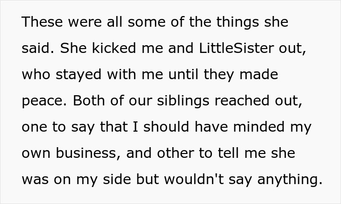 Sibling conflict over sabotaging youngest sister&rsquo;s future with free babysitting