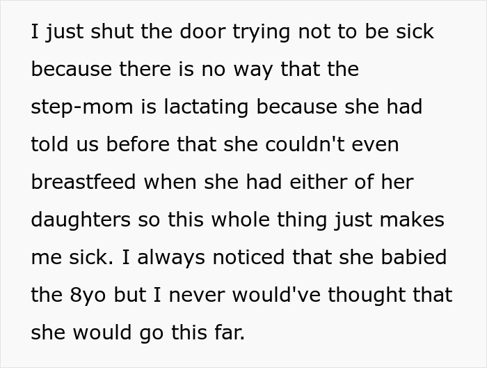 Woman Breastfeeds 8YO At Stepson's House, Gets Mad As They Are Utterly Disgusted With Her Woman Breastfeeds 8YO At Stepson's House, Gets Mad As They Are Utterly Disgusted With Her