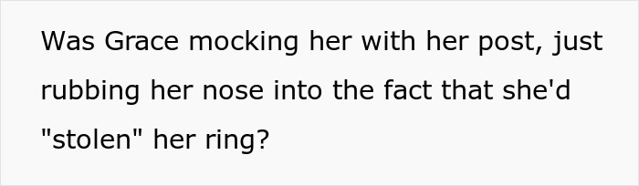 Text questioning if a social media post mocked the betrayed girlfriend with the ring Text questioning if a social media post mocked the betrayed girlfriend with the ring