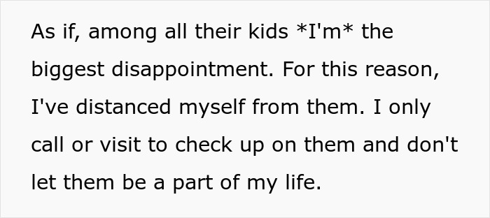 Daughter distances herself from parents after feeling like biggest disappointment in family Daughter distances herself from parents after feeling like biggest disappointment in family