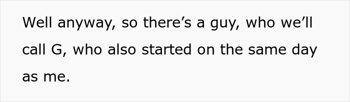 Text from a blog post describing a new coworker, setting up the awkward lunch date scenario.