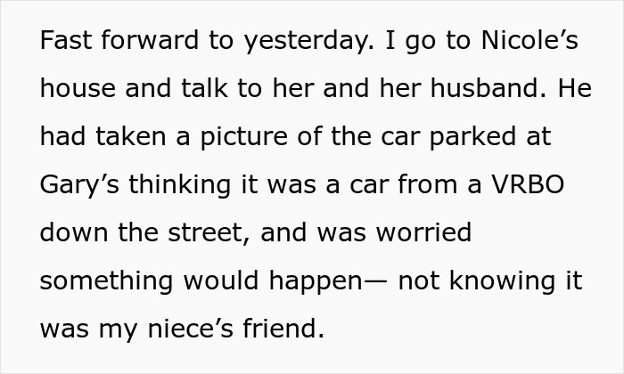 Text about a photo taken of a car linked to neighborhood concerns