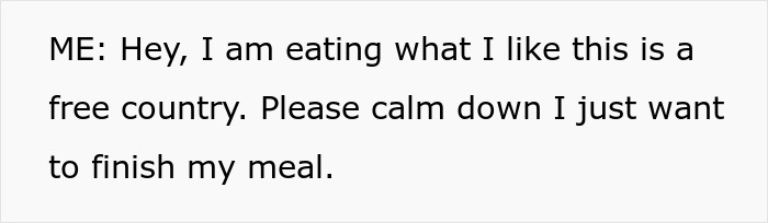 Karen Shames Guy For Eating Meat Near Her, Claims He Ruined Her Religion, Pilot Intervenes
