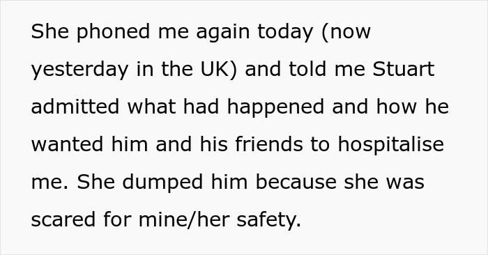 Message about boyfriend admitting bullying and sister ending relationship